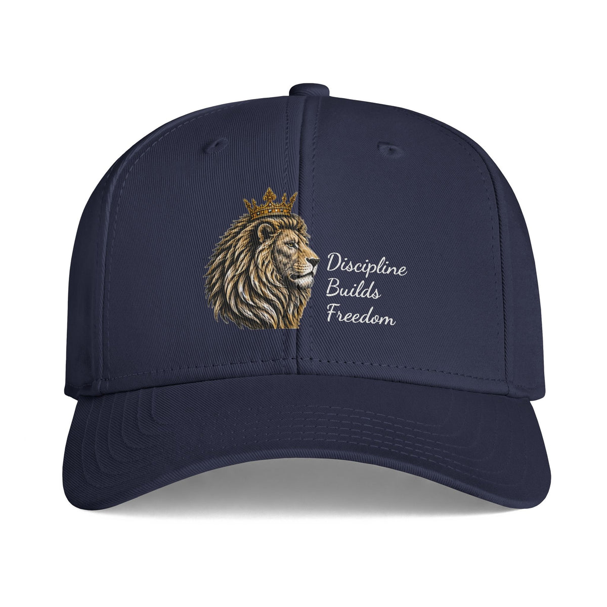 Lion Crown Cap - "Discipline Builds Freedom" Embroidered Baseball Hat