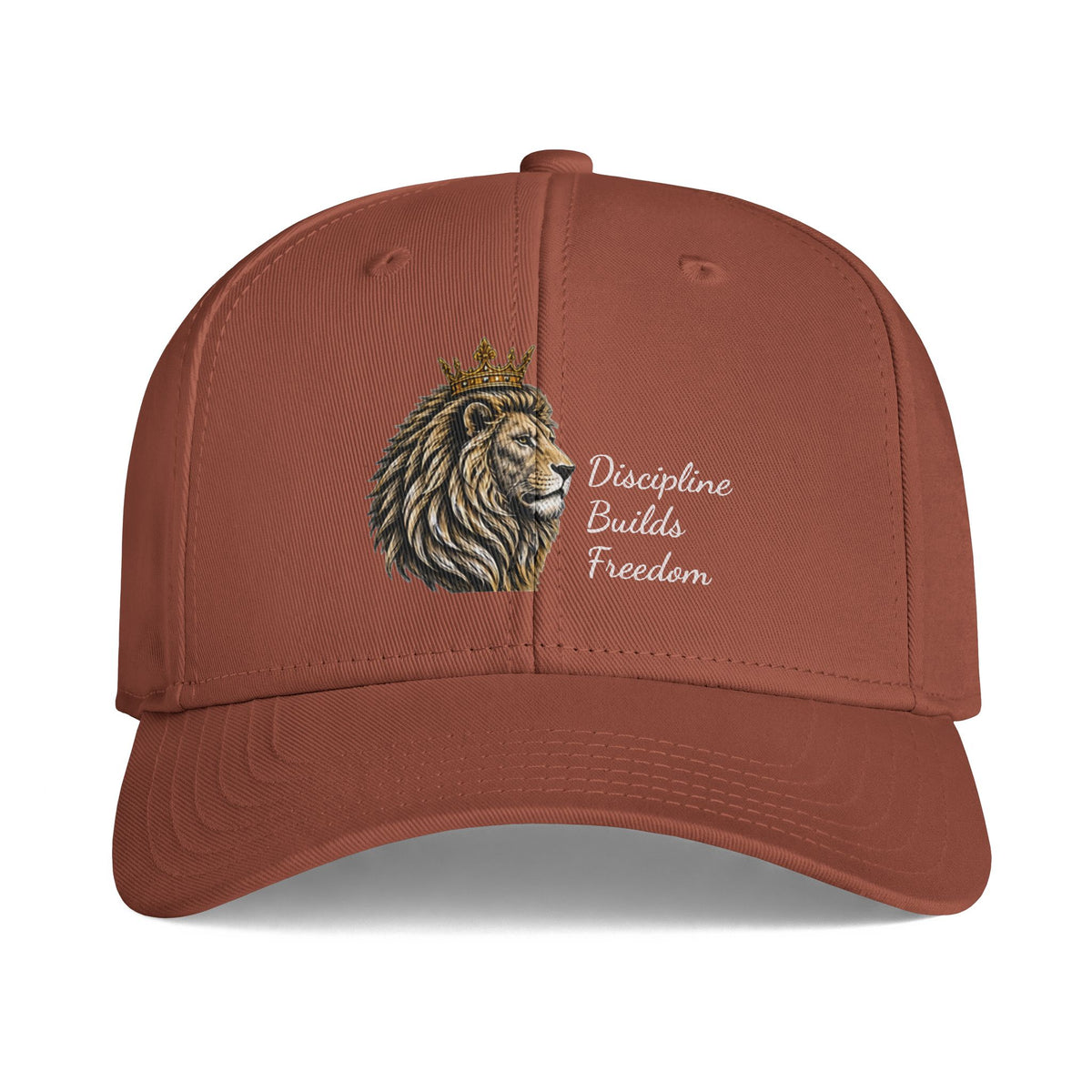 Lion Crown Cap - "Discipline Builds Freedom" Embroidered Baseball Hat