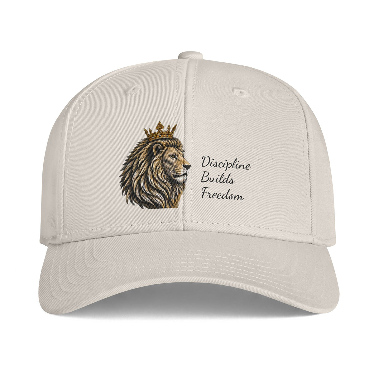 Lion Crown Cap - "Discipline Builds Freedom" Embroidered Baseball Hat
