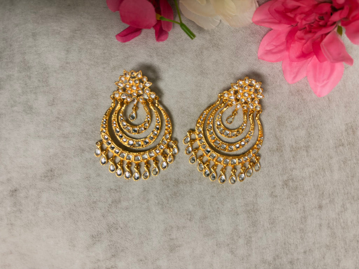 Ayla kundan Chandbali Earrings